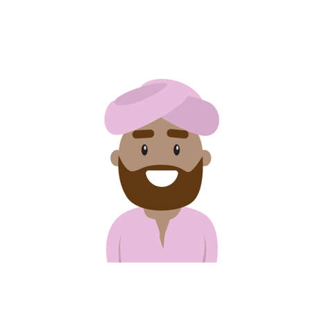 Profile Icon Male Avatar Man, Hipster Cartoon Guy Portrait, Person Flat Vector Illustrationのイラスト素材