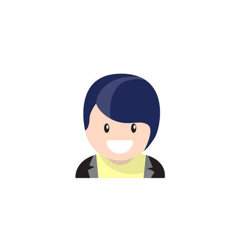 Profile Icon Male Avatar Man, Hipster Cartoon Guy Beard Portrait, Casual Person Flat Vector Illustrationのイラスト素材
