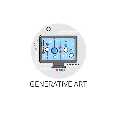 Generative Modern Art Technology Icon Vector Illustrationのイラスト素材