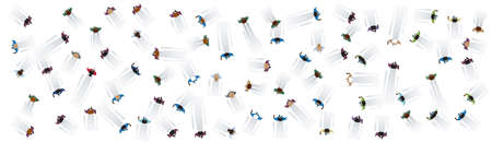 Group of Business People Cartoon Mix Race Businesspeople Set Vector Illustrationのイラスト素材