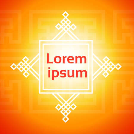 Chinese Traditional Abstract Background Colorful Ornament Banner Flat Vector Illustrationのイラスト素材