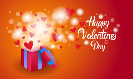 Valentine Day Gift Card Holiday Love Heart Shape Banner With Copy Space Flat Vector Illustrationのイラスト素材