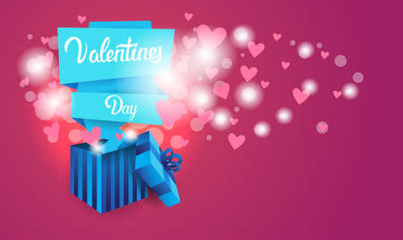 Valentine Day Gift Card Holiday Love Heart Shape Banner With Copy Space Flat Vector Illustrationのイラスト素材