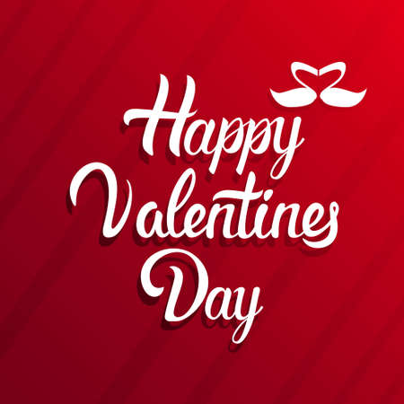 Valentine Day Gift Card Holiday Love Heart Shape Banner With Copy Space Flat Vector Illustrationのイラスト素材