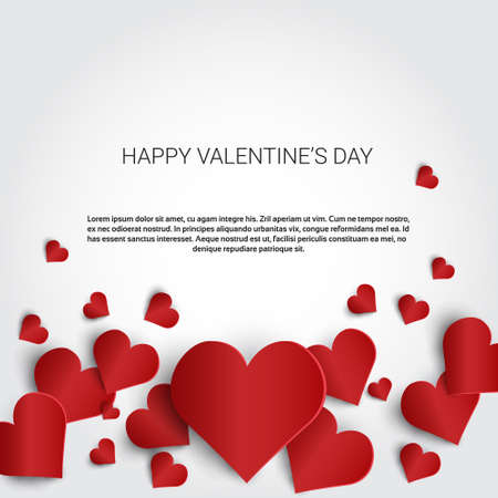 Valentine Day Gift Card Holiday Love Heart Shape Flat Vector Illustrationのイラスト素材