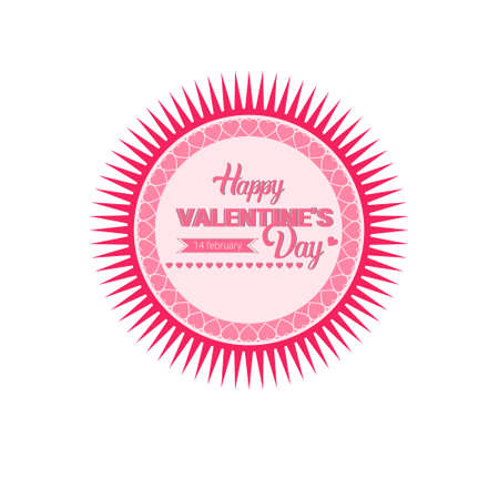 Valentine Day Gift Card Holiday Love Sticker Stamp Flat Vector Illustrationのイラスト素材