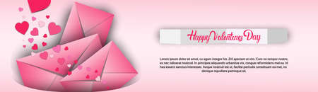 Valentine Day Gift Card Holiday Love Heart Shape Flat Vector Illustrationのイラスト素材