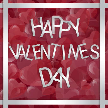 Valentine Day Gift Card Holiday Love Heart Shape Flat Vector Illustrationのイラスト素材