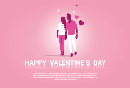 Valentine Day Gift Card Holiday Love Heart Shape Flat Vector Illustrationのイラスト素材