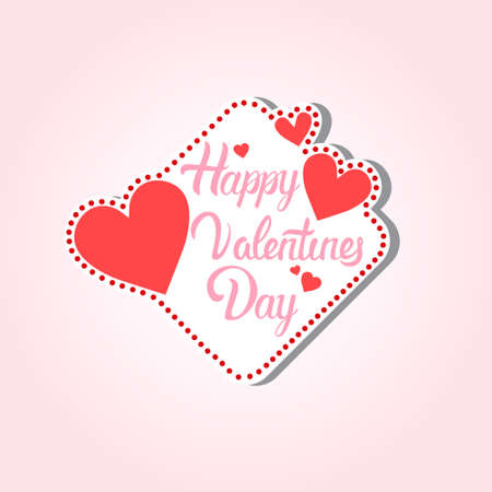 Valentine Day Gift Card Holiday Love Heart Shape Flat Vector Illustrationのイラスト素材
