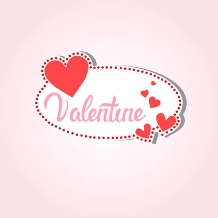 Valentine Day Gift Card Holiday Love Heart Shape Flat Vector Illustrationのイラスト素材