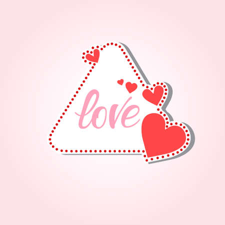 Valentine Day Gift Card Holiday Love Heart Shape Flat Vector Illustrationのイラスト素材