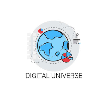 Digital Universe Information Flow Global Data Icon Vector Illustrationのイラスト素材