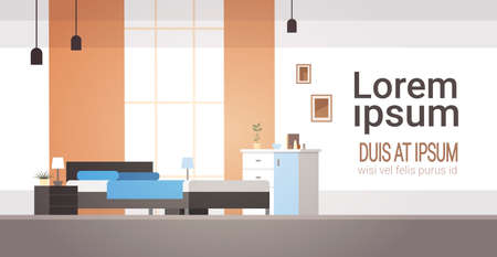 Bedroom Interior Home Modern Apartment Design Flat Illustrationの写真素材