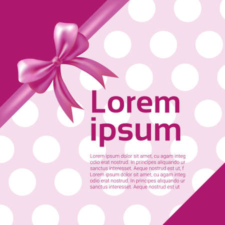 Valentine Day Gift Card Holiday Love Ribbon Abstract Background Flat Illustrationのイラスト素材