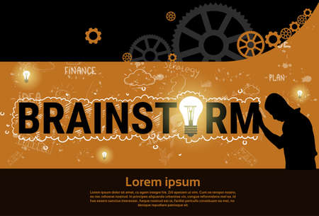 Businessman Brainstorm Business Plan Strategy Concept Startup Development Illustrationのイラスト素材