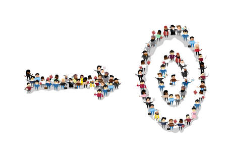 Businesspeople Group Crowd Target Business Plan Strategy Concept  Illustrationのイラスト素材
