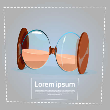 Sand Watch Time Clock Deadline Concept Flat Vector Illustration