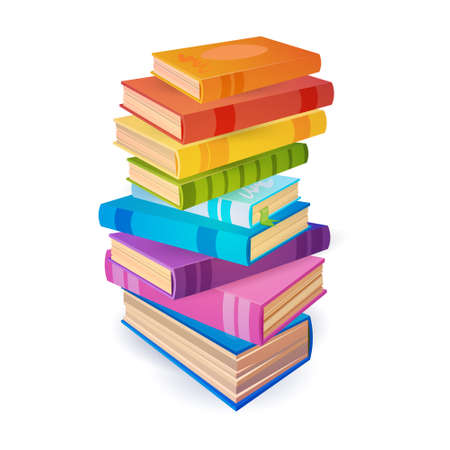 Books Stack School Education Concept Flat Vector Illustrationのイラスト素材