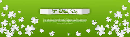 Happy Patrick Day Festival Beer Holiday Poster Fest Flat Vector Illustrationのイラスト素材