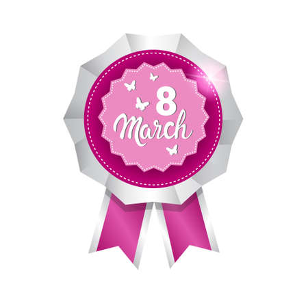 8 March International Women Day Greeting Card Icon .のイラスト素材