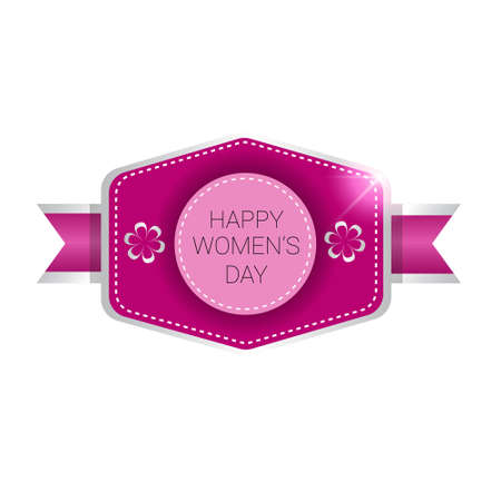 8 March International Women Day Greeting Card Icon Flat Illustration.のイラスト素材
