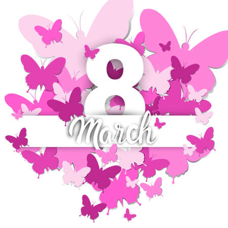 8 March International Women Day Greeting Card Flat Illustration.のイラスト素材