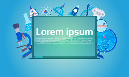 School Education Online Learning Laptop Concept Flat Vector Illustrationのイラスト素材