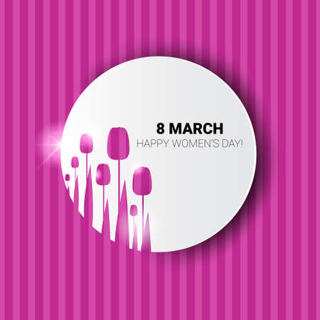8 March International Women Day Greeting Card Flat Illustration.のイラスト素材