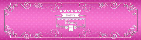 8 March International Women Day Greeting Card Flat Vector Illustrationのイラスト素材