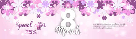 8 March International Women Day Sale Shopping Discount Flat Vector Illustrationのイラスト素材