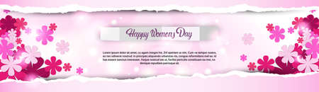 8 March International Women Day Greeting Card Flat Vector Illustrationのイラスト素材