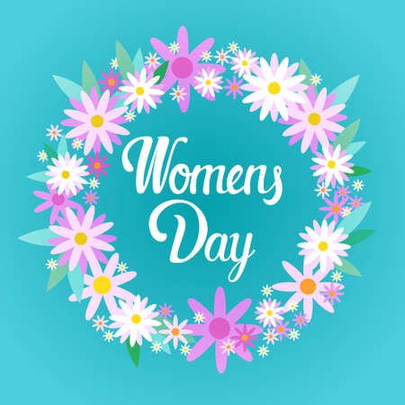 8 March International Women Day Greeting Card Flat Vector Illustrationのイラスト素材
