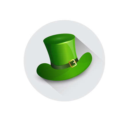 Green Hat Saint Patrick Day Beer Festival Banner Greeting Card Flat Vector Illustrationのイラスト素材