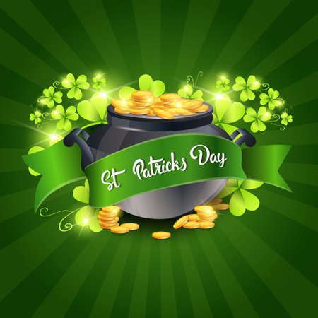 Saint Patrick Day Beer Festival Banner Greeting Card Flat Vector Illustrationのイラスト素材