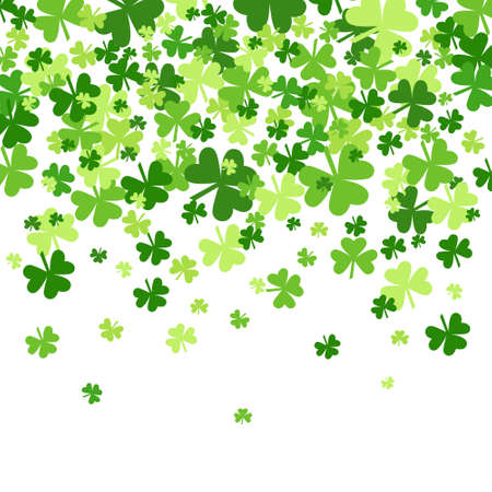 Shamrock Pattern Background Saint Patrick Day Beer Festival Banner Flat Vector Illustrationのイラスト素材