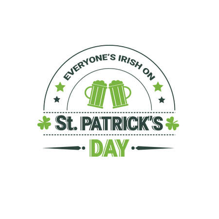 Saint Patrick Day Beer Festival Greeting Card Icon Flat Vector Illustration.のイラスト素材