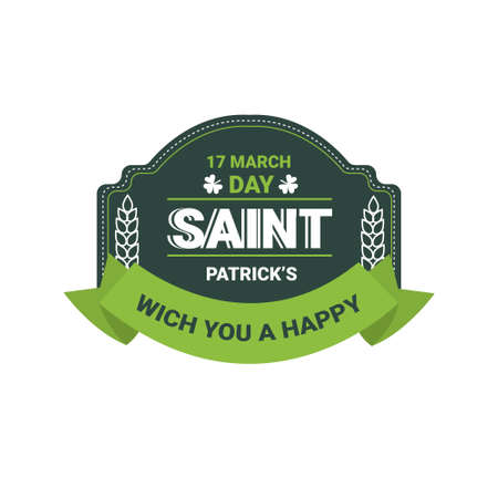 Saint Patrick Day Beer Festival Greeting Card Icon Flat Vector Illustrationのイラスト素材