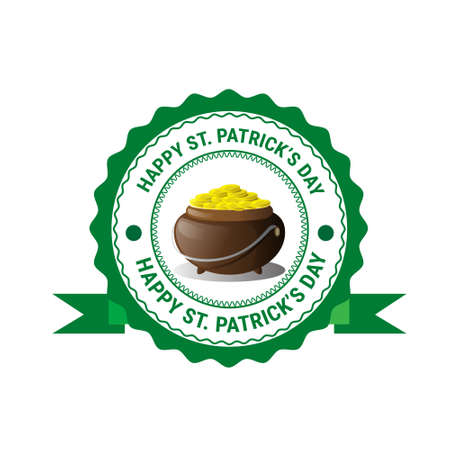 Saint Patrick Day Beer Festival Greeting Card Icon Flat Vector Illustrationのイラスト素材