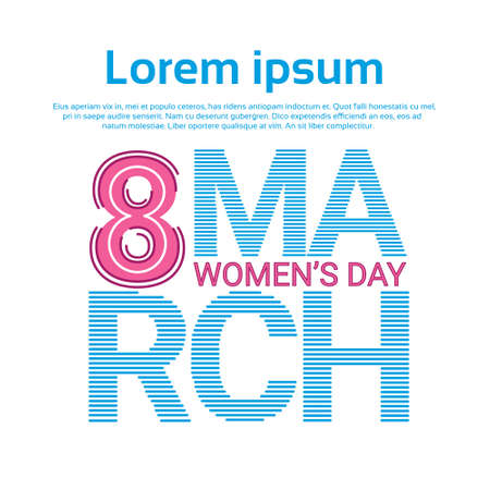 8 March International Women Day Greeting Card Vector Illustrationのイラスト素材