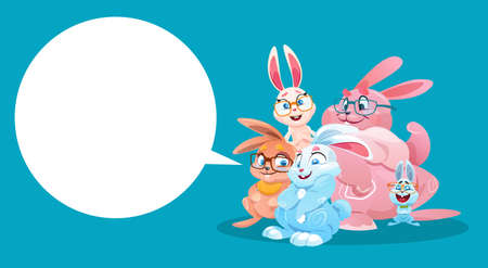 Rabbit Decorated Colorful Eggs Easter Holiday Symbols Greeting Card Vector Illustrationのイラスト素材