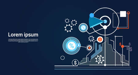 Analysis Finance Graph Financial Business Chart Flat Vector Illustrationのイラスト素材
