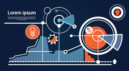 Analysis Finance Graph Financial Business Chart Flat Vector Illustrationのイラスト素材