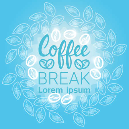 Coffee Break Breakfast Drink Beverage Banner With Copy Space Flat Vector Illustrationのイラスト素材