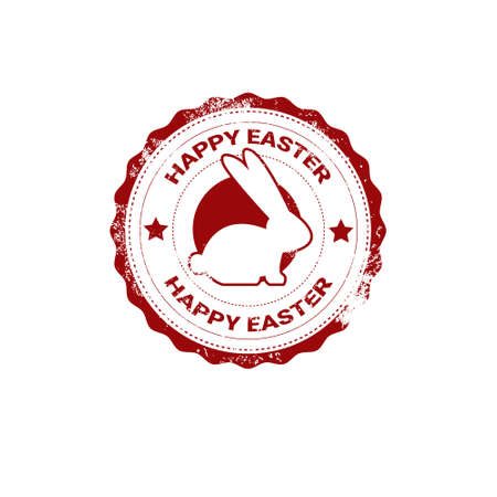 Easter Spring Holiday Greeting Card Stamp Icon Vector Illustrationのイラスト素材