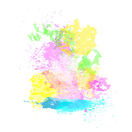 Paint Splash Happy Holi Religious India Holiday Traditional Celebration Greeting Card Flat Vector Illustrationのイラスト素材