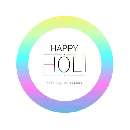 Happy Holi Religious India Holiday Traditional Celebration Greeting Card Flat Vector Illustrationのイラスト素材