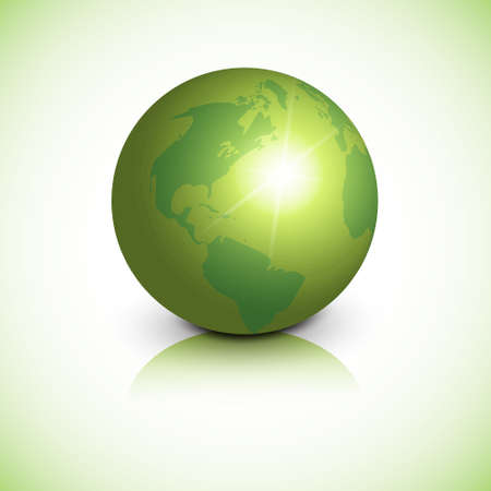 Green Earth Planet Health World Day Global Holiday Banner With Copy Space Flat Vector Illustration.のイラスト素材