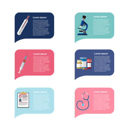 Health Medicine Infographics Information Banner With Copy Space Vector Illustrationのイラスト素材