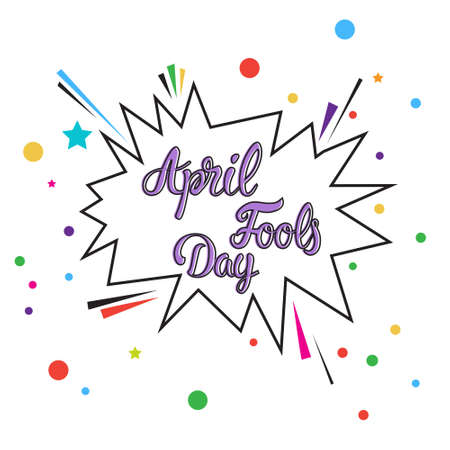 First April Fool Day Happy Holiday Greeting Card Flat Vector Illustrationのイラスト素材